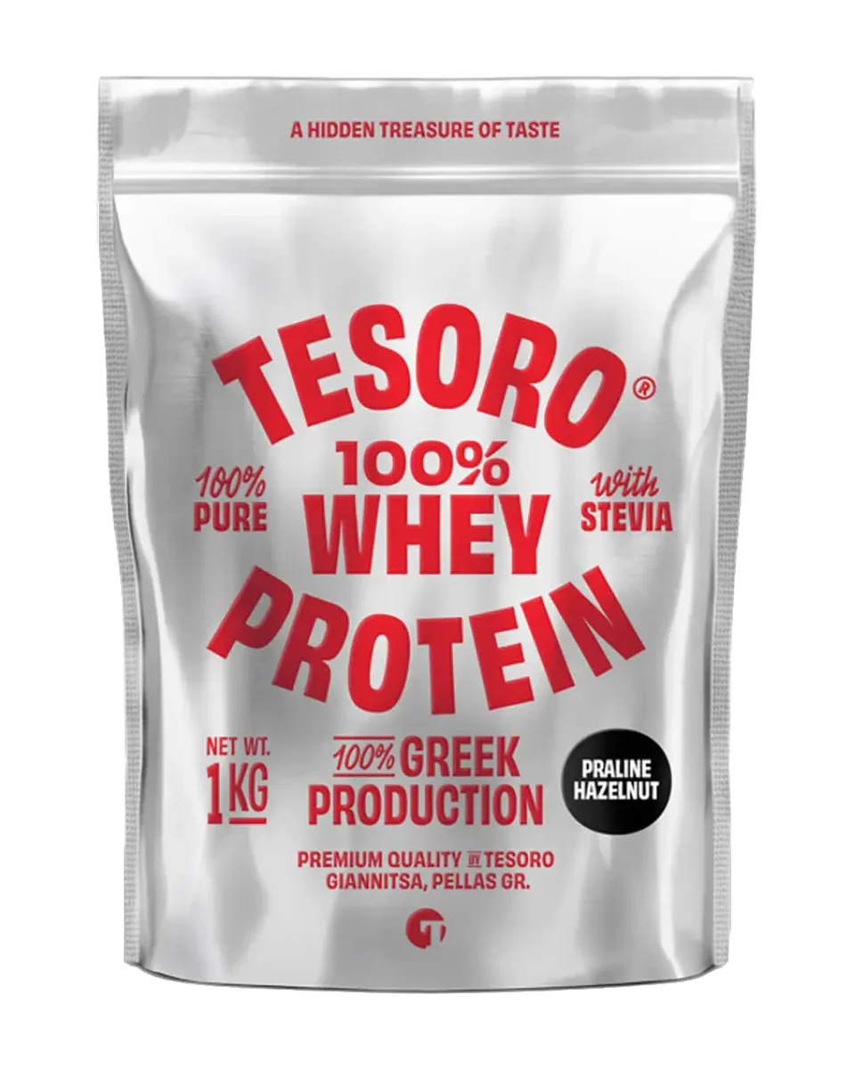 Tesoro 100% Whey Protein — Πραλίνα φουντουκιού · 1 kg